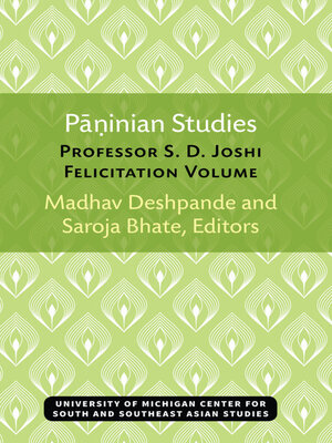cover image of Paninian Studies